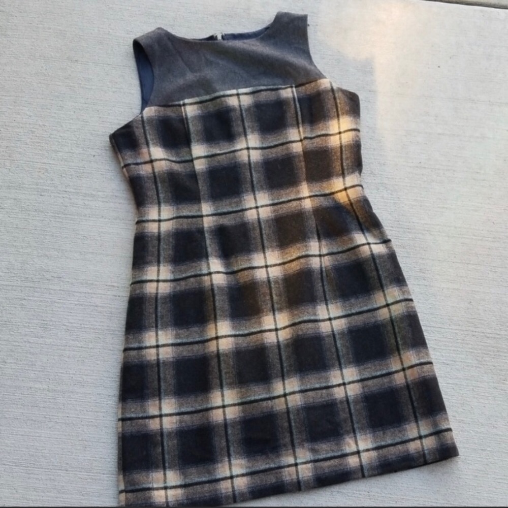 Tommy Hilfiger Gray Wool Plaid Dress